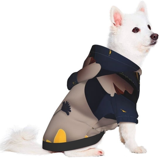 Uemuo Elegant Lady With Hat for Winter Dog Hoodie Sweatshirts with Pockets Warm Dog Clothes for Small Dogs Chihuahua-Large