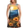thumbnail image 1 of Uemuo Elegant Sunset Sunflower Pattern Women’s Sleeveless Dress – Casual Summer A-Line Dress, Stylish and Comfortable Sundress for Hot Weather, 1 of 7