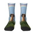 thumbnail image 1 of Uemuo Elephant Dog Pattern Women's Crew Socks, Soft Durable Breathable Moisture-Wicking with Odor Control Cotton socks, 1 of 9