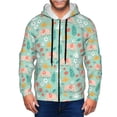 thumbnail image 1 of Uemuo Elephant and Flowers for Men's Fashion Full-zip Hoodies & Sweatshirts with Kangaroo Pocket, Zip-up Hooded Sweatshirt, Moisture Wicking & Breathable-XX-Large, 1 of 5