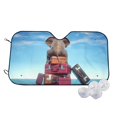 thumbnail image 1 of Uemuo Elephant Sits Pattern Accordion Car Windshield Sun Shade, Foldable Reflective Sun Visor for Car, Reflector Windshield Sunshade-Small, 1 of 7