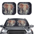 thumbnail image 1 of Uemuo Elephant in Smoke Printed 2 PCS Car Windshield Sun Shade, Auto Sun Heat and UV Rays Blocker, Foldable Automotive Front Window Sunshade Protector, 1 of 7