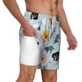thumbnail image 1 of Uemuo Elephant Tree Pattern Mens Swim Trunks Quick Dry Board Shorts with Mesh Lining, Stretch Beach Shorts Quick Dry No-Chafing Board Shorts-Large, 1 of 9