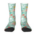 thumbnail image 1 of Uemuo Elephant and Flowers Pattern Women's Crew Socks, Soft Durable Breathable Moisture-Wicking with Odor Control Cotton socks, 1 of 9