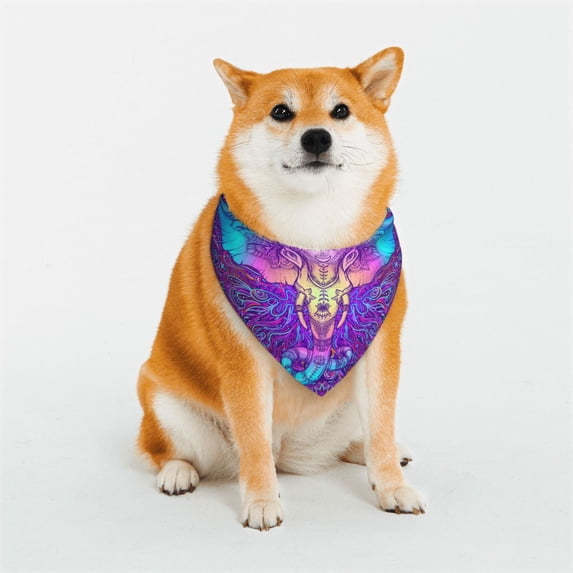 Uemuo Elephant in Tribal Style Summer Dog Bandanas,Cat Pet scarf,Soft Cotton Puppy Cat Scarfs Washable,Pets Gift-Medium