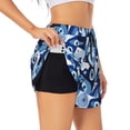 thumbnail image 1 of Uemuo Evil Eye Pattern Women's Athletic Shorts High Waisted Running Shorts with Liner Pockets Gym Elastic Workout Shorts-, 1 of 9