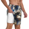 thumbnail image 1 of Uemuo Exotic Blue Cat Pattern Mens Swim Trunks Quick Dry Board Shorts with Mesh Lining, Stretch Beach Shorts Quick Dry No-Chafing Board Shorts-3X-Large, 1 of 9