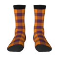 thumbnail image 1 of Uemuo Fall Buffalo Plaid Pattern Women's Crew Socks, Soft Durable Breathable Moisture-Wicking with Odor Control Cotton socks, 1 of 9