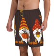 thumbnail image 1 of Uemuo Fall Gnomes Pattern Men's Swim Trunks Hawaiian Beach Bathing Suit Swimsuits Beach Quick-Dry Shorts with Pockets-Large, 1 of 9
