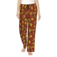 thumbnail image 1 of Uemuo Fall Leaves Pattern Women's Wide Leg Palazzo Lounge Pants with Pockets Light Weight Loose Comfy Casual Pajama Pants-Small, 1 of 9