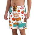 thumbnail image 1 of Uemuo Fall Pumpkins Pattern Men's Swim Trunks Hawaiian Beach Bathing Suit Swimsuits Beach Quick-Dry Shorts with Pockets-, 1 of 9