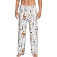 thumbnail image 1 of Uemuo Fall Rabbit Pattern Men's Wide Leg Palazzo Lounge Pants with Pockets Light Weight Loose Comfy Casual Pajama Pants-X-Large, 1 of 9