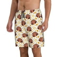 thumbnail image 1 of Uemuo Fall Turkey Pattern Men's Swim Trunks Hawaiian Beach Bathing Suit Swimsuits Beach Quick-Dry Shorts with Pockets-XX-Large, 1 of 9