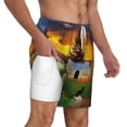 thumbnail image 1 of Uemuo Fall Village Scenery Pattern Mens Swim Trunks Quick Dry Board Shorts with Mesh Lining, Stretch Beach Shorts Quick Dry No-Chafing Board Shorts-X-Large, 1 of 9