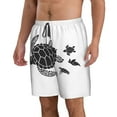 thumbnail image 1 of Uemuo Family Of Sea Turtles Pattern Men's Swim Trunks Hawaiian Beach Bathing Suit Swimsuits Beach Quick-Dry Shorts with Pockets-Large, 1 of 9