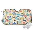 thumbnail image 1 of Uemuo Famous Places Pattern Accordion Car Windshield Sun Shade, Foldable Reflective Sun Visor for Car, Reflector Windshield Sunshade-Medium, 1 of 7