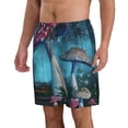 thumbnail image 1 of Uemuo Fantasy Mushrooms Pattern Men's Swim Trunks Hawaiian Beach Bathing Suit Swimsuits Beach Quick-Dry Shorts with Pockets-Small, 1 of 9