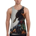 thumbnail image 1 of Uemuo Fantasy Wizard Dog Art Pattern Men's Muscle Shirts Sleeveless Dry Fit Gym Workout Tank Top Lightweight Sports Tank Top Beach Tank Top, Loose-fit Sleeveless Shirt-Large, 1 of 7