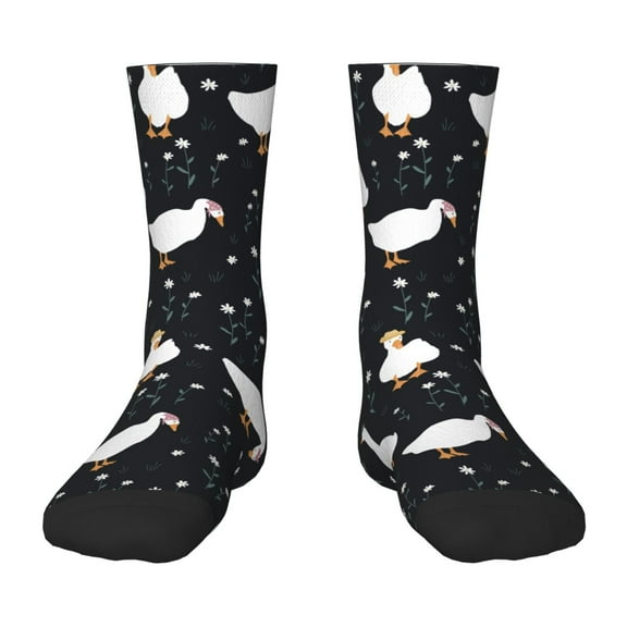 Uemuo Fashionable Goose Printed Kids Boys Socks Seamless Crew Socks Crazy Funny Athletic Sport Socks for Children