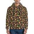 thumbnail image 1 of Uemuo Fast Food Pattern Men's Hoodie - Casual Pullover Hoodie with Kangaroo Pocket, Stylish Hooded Sweatshirt for Everyday Wear-Large, 1 of 7