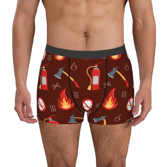 Uemuo Fire Extinguisher Pattern Men's Boxer Briefs,Trunk Anti-Chafing,Comfortable, Durable, and Stylish Underwear-XX-Large