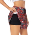 thumbnail image 1 of Uemuo Fire Sign Pattern Women's Athletic Shorts High Waisted Running Shorts with Liner Pockets Gym Elastic Workout Shorts-XX-Large, 1 of 9
