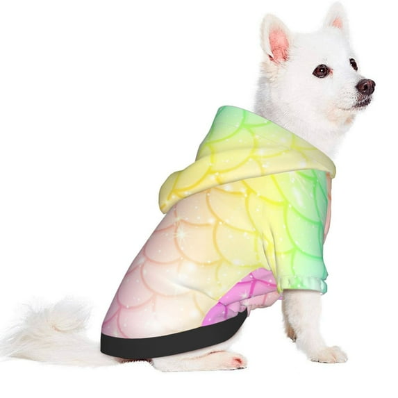 Uemuo Fish Scale for Winter Dog Hoodie Sweatshirts with Pockets Warm Dog Clothes for Small Dogs Chihuahua-X-Small