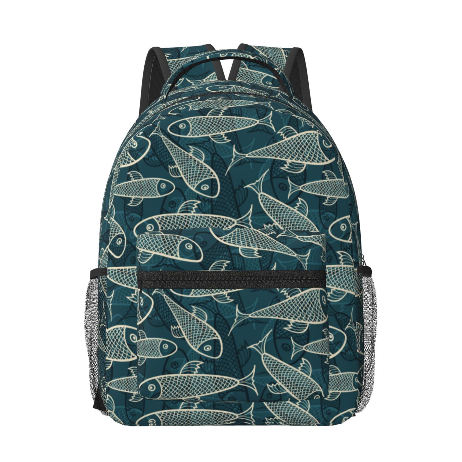 Fish Shape Backpack Uemuo Fish Style Printed Student Durable Water-resistant Backpack ...