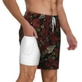 thumbnail image 1 of Uemuo Fishbone Rose Pattern Mens Swim Trunks Quick Dry Board Shorts with Mesh Lining, Stretch Beach Shorts Quick Dry No-Chafing Board Shorts-XX-Large, 1 of 9