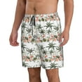 thumbnail image 1 of Uemuo Flamingo Palm Trees Pattern Men's Swim Trunks Hawaiian Beach Bathing Suit Swimsuits Beach Quick-Dry Shorts with Pockets-XX-Large, 1 of 9