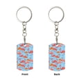 thumbnail image 1 of Uemuo Flamingo Pattern Rectangular Metal Keychain - Durable, Stylish, and Personalized Key Ring for Men and Women,Engraved Keychain,Gift Slim Sturdy Keychain, 1 of 7