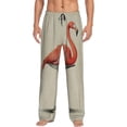 thumbnail image 1 of Uemuo Flamingo Sitting On Chair Pattern Men's Wide Leg Palazzo Lounge Pants with Pockets Light Weight Loose Comfy Casual Pajama Pants-Large, 1 of 9