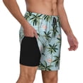 thumbnail image 1 of Uemuo Flamingos And Palms Pattern Mens Swim Trunks Quick Dry Board Shorts with Mesh Lining, Stretch Beach Shorts Quick Dry No-Chafing Board Shorts-, 1 of 9