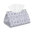 thumbnail image 1 of Uemuo Floral Butterfly Pattern Tissue Box Cover Holder, Triangle with Bottom Belt - PVC Leather Decorative Organizer for Tabletop, Bathroom, Car, Office, 1 of 9
