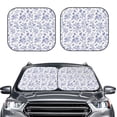 thumbnail image 1 of Uemuo Floral Butterfly Printed 2 PCS Car Windshield Sun Shade, Auto Sun Heat and UV Rays Blocker, Foldable Automotive Front Window Sunshade Protector, 1 of 7
