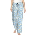 thumbnail image 1 of Uemuo Floral Daisy Pattern Women's Wide Leg Palazzo Lounge Pants with Pockets Light Weight Loose Comfy Casual Pajama Pants-X-Large, 1 of 9