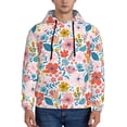 thumbnail image 1 of Uemuo Floral Ditsy Pattern Men's Hoodie - Casual Pullover Hoodie with Kangaroo Pocket, Stylish Hooded Sweatshirt for Everyday Wear-Large, 1 of 7