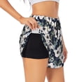 thumbnail image 1 of Uemuo Floral Flowers Blue Pattern Women's Athletic Shorts High Waisted Running Shorts with Liner Pockets Gym Elastic Workout Shorts-, 1 of 9