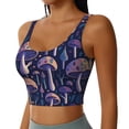 thumbnail image 1 of Uemuo Floral Hippie Mushrooms Pattern Women's Sports Bra - High Impact Support, Breathable, and Comfortable Athletic Bra for Running, Yoga, and Workouts, 1 of 9