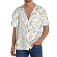 thumbnail image 1 of Uemuo Floral Pattern Cotton Linen Short Sleeve Shirts,Casual Lightweight Button Down Shirts,Vacation Beach Summer Tops-4X-Large, 1 of 7