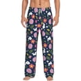 thumbnail image 1 of Uemuo Floral Rabbit Pattern Men's Wide Leg Palazzo Lounge Pants with Pockets Light Weight Loose Comfy Casual Pajama Pants-XX-Large, 1 of 9