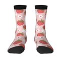 thumbnail image 1 of Uemuo Floral Strawberr Pattern Women's Crew Socks, Soft Durable Breathable Moisture-Wicking with Odor Control Cotton socks, 1 of 9