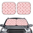 thumbnail image 1 of Uemuo Floral Strawberr Printed 2 PCS Car Windshield Sun Shade, Auto Sun Heat and UV Rays Blocker, Foldable Automotive Front Window Sunshade Protector, 1 of 7