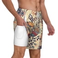 thumbnail image 1 of Uemuo Floral With Birds And Fantasy Flowers Pattern Mens Swim Trunks Quick Dry Board Shorts with Mesh Lining, Stretch Beach Shorts Quick Dry No-Chafing Board Shorts-Medium, 1 of 1