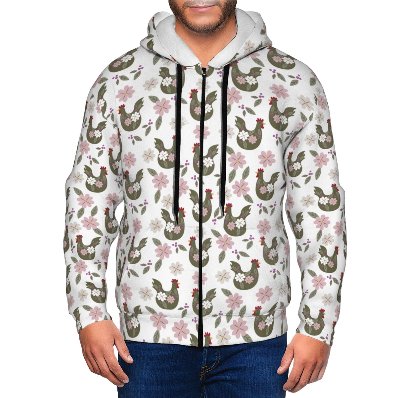 Men's Fashion Full Zip Hoodie - Cozy Kangaroo Pocket Hooded Sweatshirt For Casual Outfits
