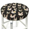 thumbnail image 1 of Uemuo Flowe Rooster Pattern Round Bar Stool Seat Covers Washable Stool Cushion Slipcover Elastic Bar Chair Covers-13 inch, 1 of 7