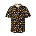 thumbnail image 1 of Uemuo Flowe Rooster Printed Regular Fit Short Sleeve Casual Hawaiian Shirt for Men,Aloha shirt,Tropical shirt,Floral print shirt,Vacation Beach shirt-Large, 1 of 9