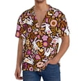 thumbnail image 1 of Uemuo Flower Bunny Pattern Cotton Linen Short Sleeve Shirts,Casual Lightweight Button Down Shirts,Vacation Beach Summer Tops-X-Large, 1 of 7