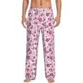 thumbnail image 1 of Uemuo Flower Butterfly Pattern Men's Wide Leg Palazzo Lounge Pants with Pockets Light Weight Loose Comfy Casual Pajama Pants-X-Large, 1 of 9