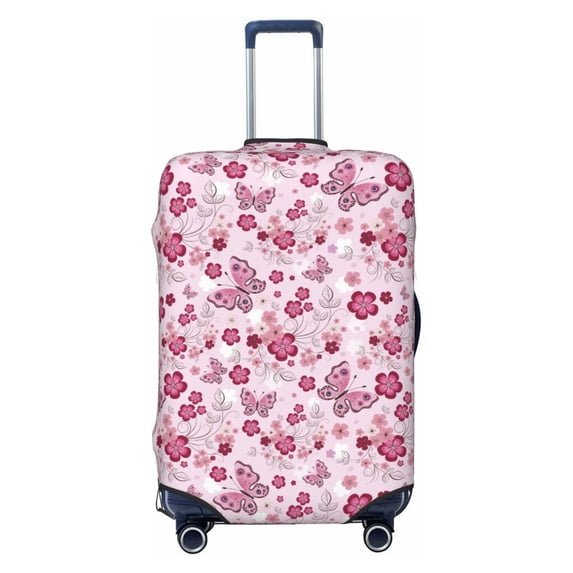 Uemuo Flower Butterfly Printed Washable Luggage Cover - Fashion Suitcase Protector Fits 18-32 Inch Luggage -Medium